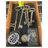 Brass Keys, U.S. Navy Coin, and Keyring