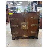Wooden Cabinet With Brass Hardware