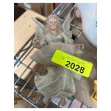 Ceramic Angel Figurine Holding Scroll