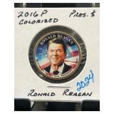 2016 P Ronald Reagan Colorized $1 Coin