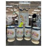 Porcelain Pitcher Set with Floral Design