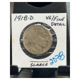 1918-D Buffalo Nickel with VG/Fine Detail