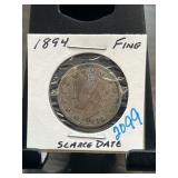 1894 Liberty Head V Nickel in Fine Condition