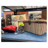 Sewing Basket With Accessories and Pillows