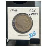 1916 Buffalo Nickel with V.6d Detail