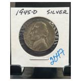 1945-D Silver Jefferson Nickel in Holder