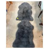 Gray Sheepskin Rug Pair with Natural Backing