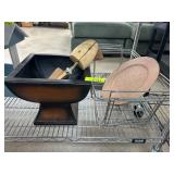 Decorative Pedestal Bowl, Plate, and Scoop Set