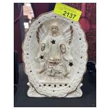 Porcelain Angel and Children Figural Lamp