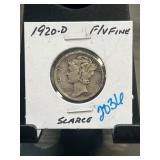 1920-D Mercury Dime in Flip Holder