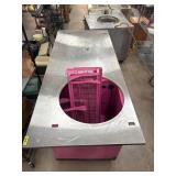 Pink Metal Workstation With Stainless Steel Top