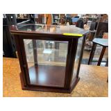 Wood and Glass Display Case With Hinged Door