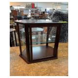 Wood and Glass Display Cabinet With Shelves