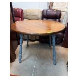 Round Wooden Table with Painted Legs