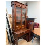 Wooden Secretary Display Cabinet w Glass Doorsï¿½