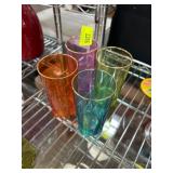 Four Colored Glass Tumblers