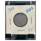1898 Barber Dime in Collectors Holder