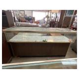 Glass Display Case with Marble-Like Surface