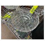 Clear Cut Glass Dish with Handles