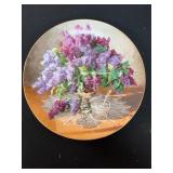 Lilac Floral Porcelain Plate by W.P. George