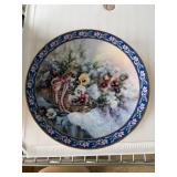W.S. George Fine China 'Pansies' Plate with COA