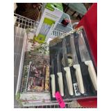 Kitchen Knives, Blender, Tray, and Notebooks