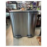 Songmics Stainless Steel Dual-Compartment Trash Ca