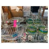 Glassware Set with Bowls and Striped Tumblers