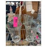 Six Clear Glass Tumblers