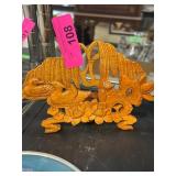 Carved Wood Decorative Duck Scene
