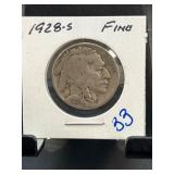 1928-S Buffalo Nickel in Fine Condition