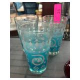 Three Glasses with Silver Designs