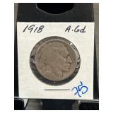 1918 Buffalo Nickel Coin in Holder