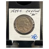 1929-S Buffalo Nickel in Clear Holder