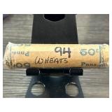 Roll of Lincoln Wheat Pennies, 50 Cents Face Value