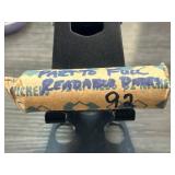 Roll of Buffalo Nickels with Handwritten Wrapper