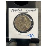 1942-S Jefferson Wartime Nickel in Holder