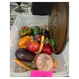 Decorative Painted Plate and Faux Vegetables