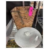 Marble-Look Vase and Speckled Ceramic Dish