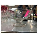 Pressed Glass Dish with Cameo Design