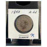 1892 Scarce Coin in Protective Holder