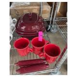 Homer Laughlin Fiesta Red Dish Set