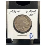 1930-S Buffalo Nickel in Very Fine Condition