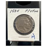 1934 Buffalo Nickel Graded F/VF