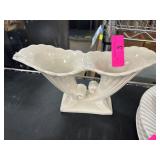 Abingdon USA Double Vase in White Glaze