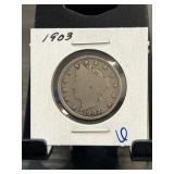 1903 Liberty Head V Nickel in Cardboard Holder