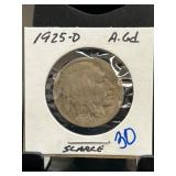 1925-D Buffalo Nickel in Coin Holder