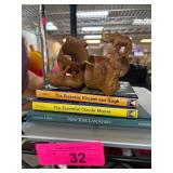 Decorative Wooden Rhino Napkin Holders and Art Boo