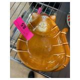 Orange Cat-Shaped Ceramic Dish