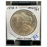 1878-5 Morgan Silver Dollar in High Grade